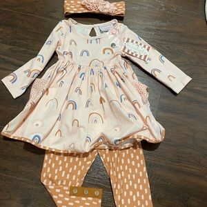 NWT 2T Serendipity rainbow 3 piece set